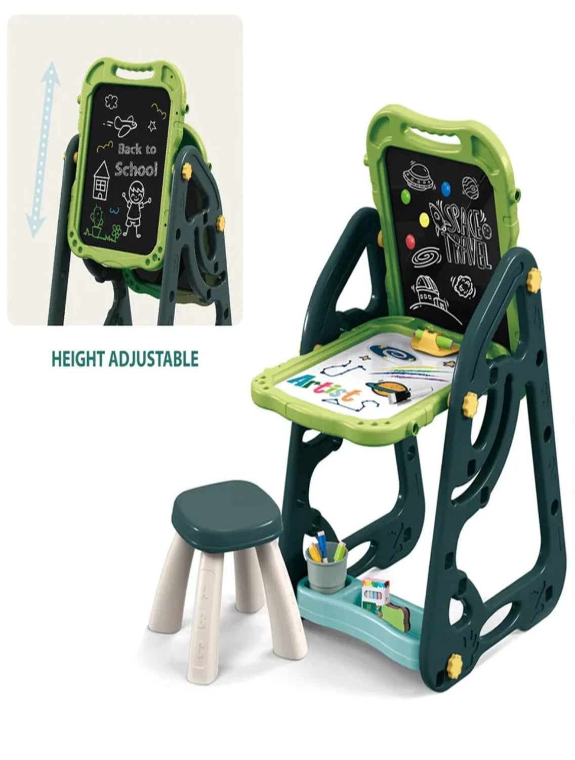 MULTIPUPOSE Easel Board Easel for Kids Drawing Writing WITH CHAIR