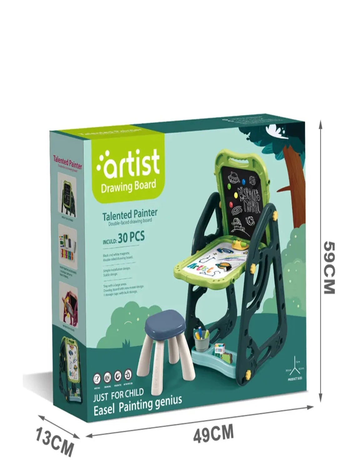 MULTIPUPOSE Easel Board Easel for Kids Drawing Writing WITH CHAIR