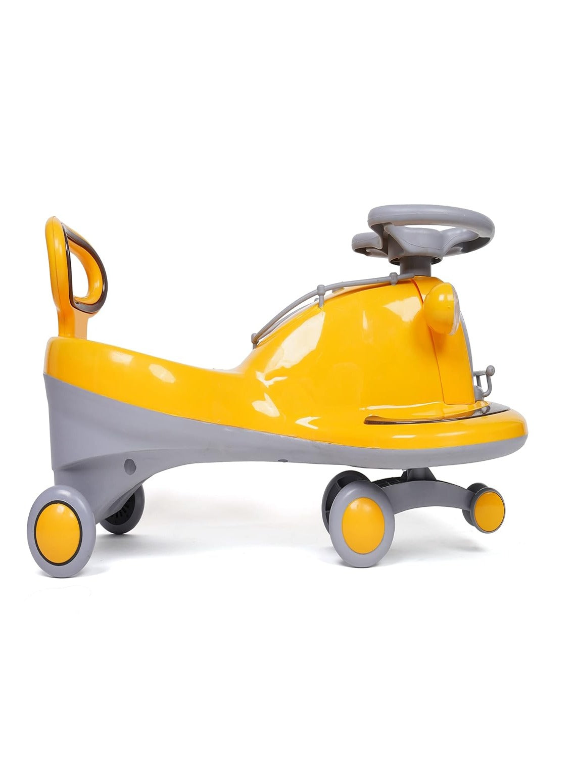 Cooper Train Car Rider with Steering Music & Lights for Boys and Girls (Yellow)