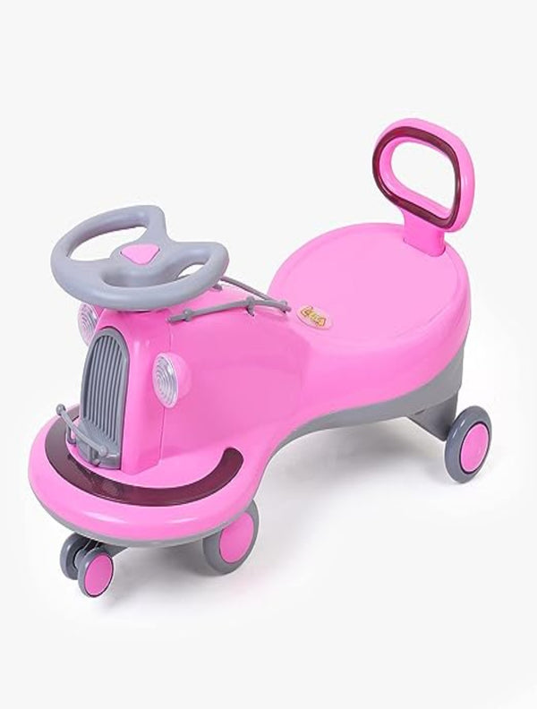 Cooper Train Car Rider with Steering Music & Lights for Girls (Pink)