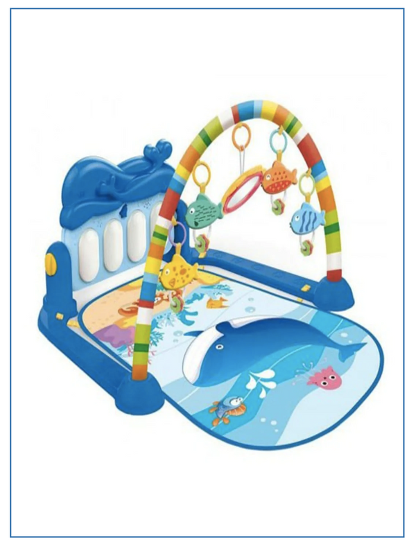 Baby Piano Fitness Rack With Playing Toys - Blue
