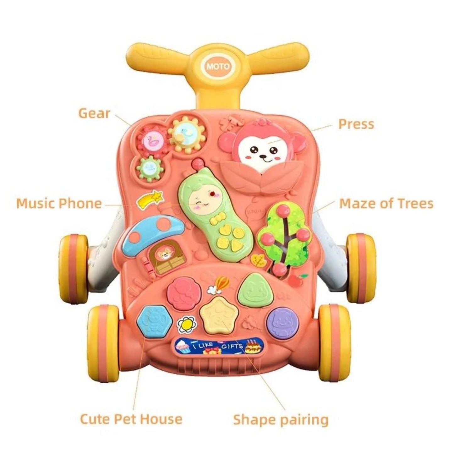 Baby Activity Activity Multiple Activities Toys Toddler Walking Toy for Toddlers , PINK