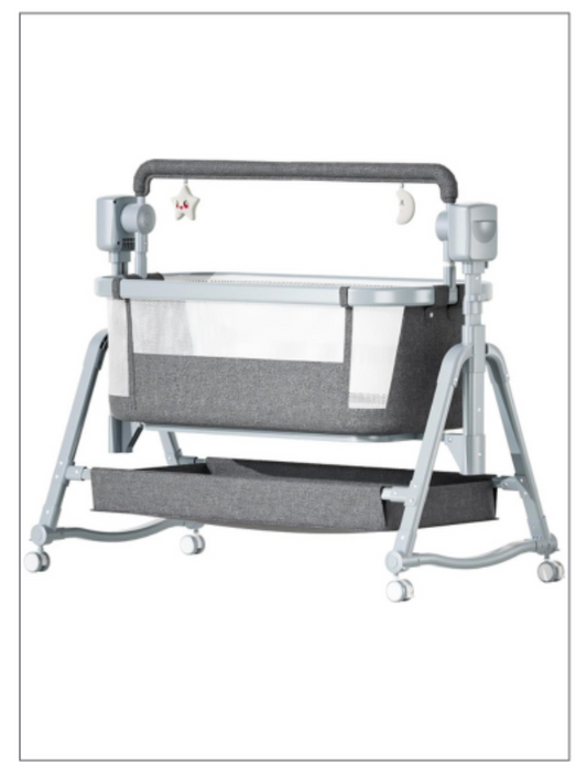 Premium Baby Cradle 3 in 1 Electric Bedside Crib Baby Swing Cot, 5-gear Microwave Adjustable Rocking Bedside Cribs