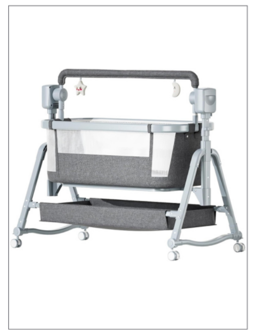 Premium Baby Cradle 3 in 1 Electric Bedside Crib Baby Swing Cot, 5-gear Microwave Adjustable Rocking Bedside Cribs