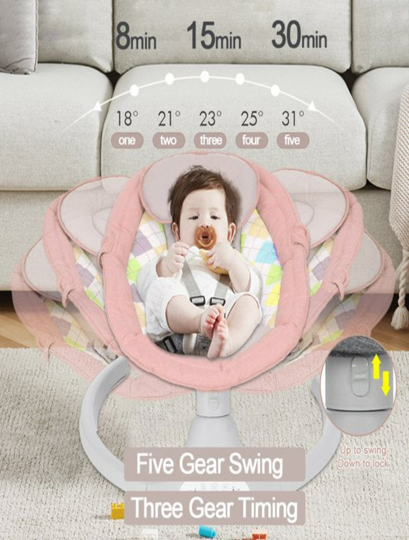Musical Remote Control Swing Chair Fc-7778-Pink)