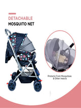 FIRSTCRAWL BABY STROLLER WITH MOSQUITO NET & REVERSIBLE HANDLE - SUNSHINE BLUE