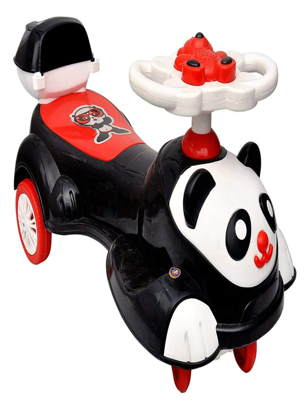 Musical Big Panda Swing Car With Storage Basket (Black & White)