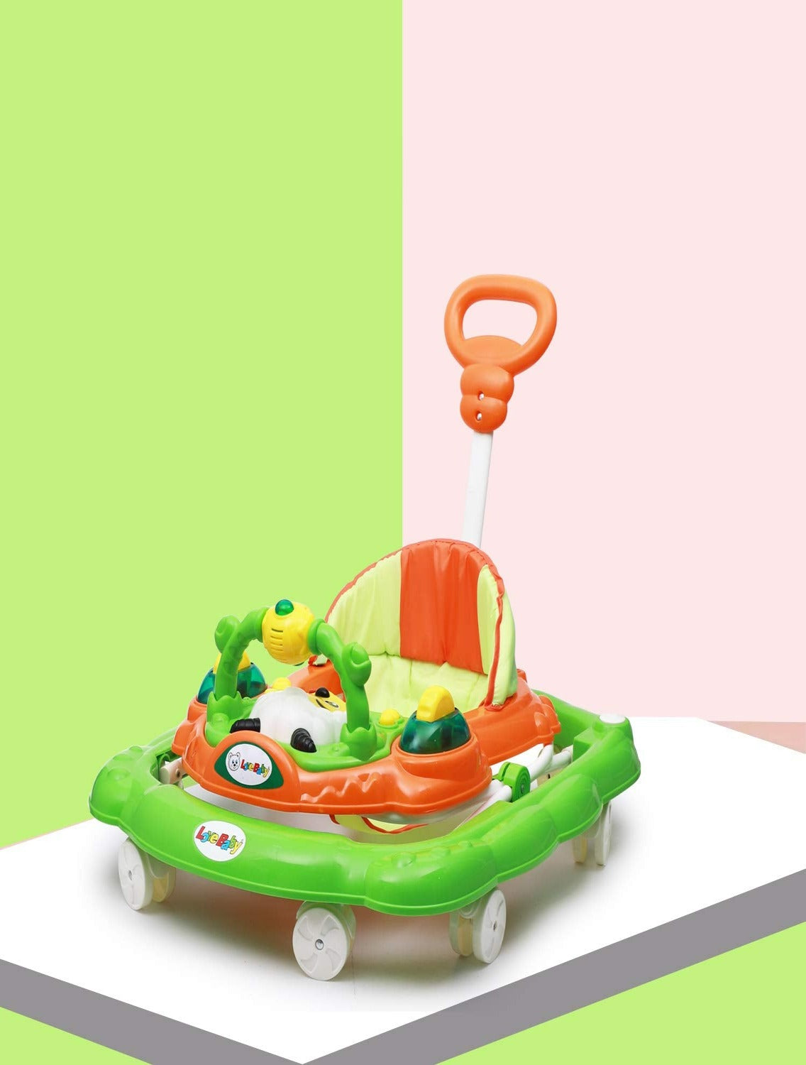 Height Adjustable Musical Walker With Parental Handle (BJ 301-H GREEN)