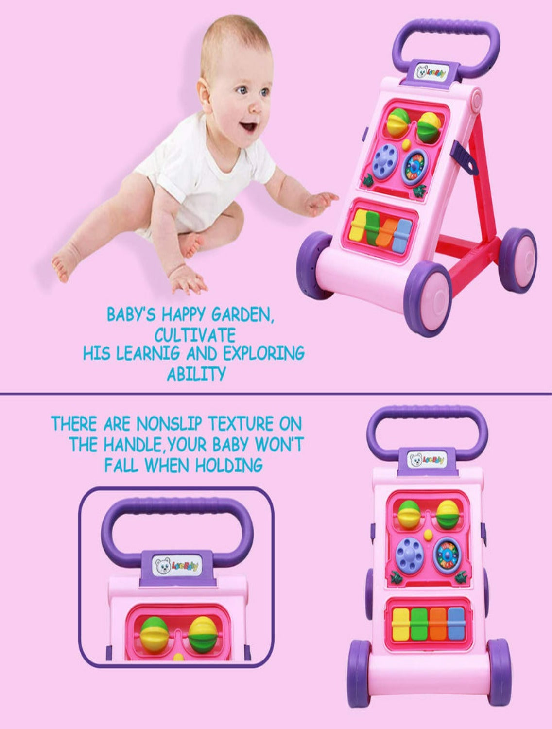 Musical Activity Push Walker (PINK)