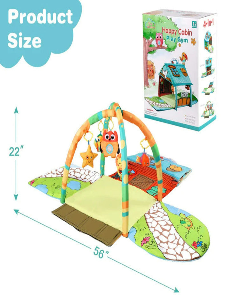 Baby Tunnel House Activity Gym Crawling Mat - MULTICOLOR