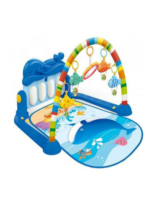 Baby Piano Fitness Rack With Playing Toys - Blue