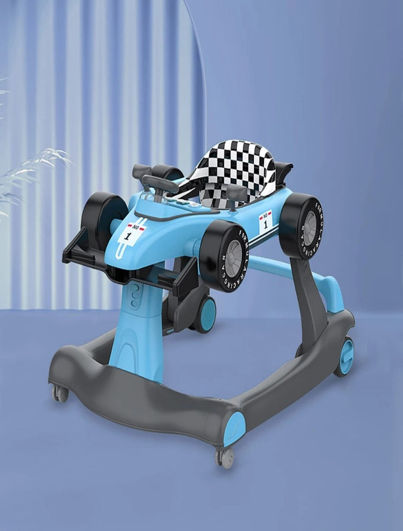 Multifunctional F1 Racing Car Musical Baby Walker (Blue)