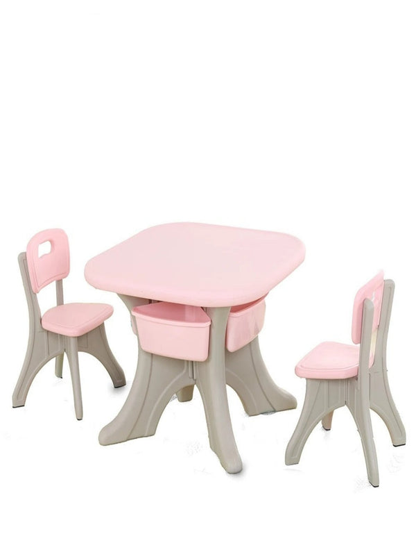 Table Chair Set With 2 Chairs (Pink)