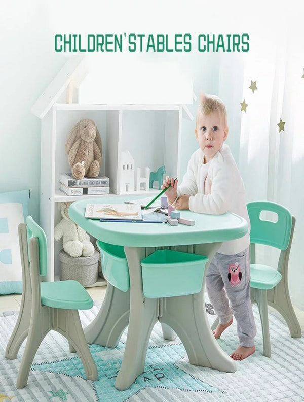 Table Chair Set With 2 Chairs (Green)