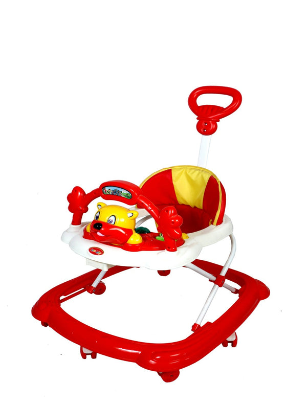 Musical Walker With Adjustable Height & Parental Handle - RED