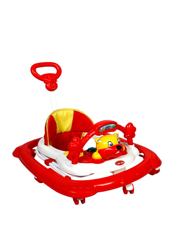 Musical Walker With Adjustable Height & Parental Handle - RED