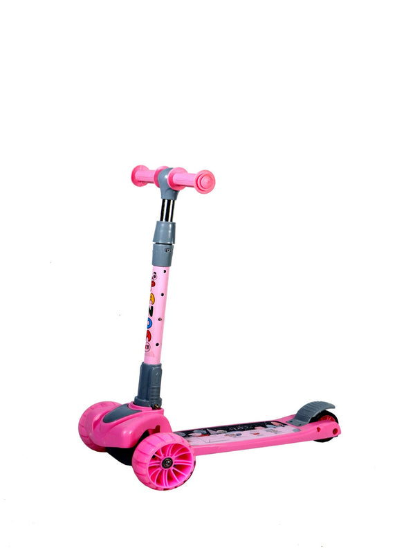 Kids Scooter with 4 Level Height Adjustment & LED Wheels - PINK