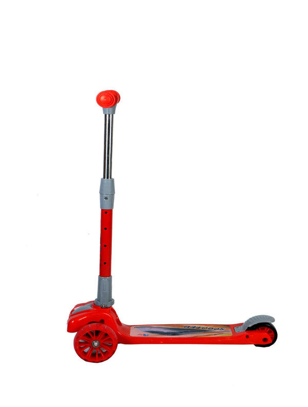 Kids Scooter with 4 Level Height Adjustment & LED Wheels - RED