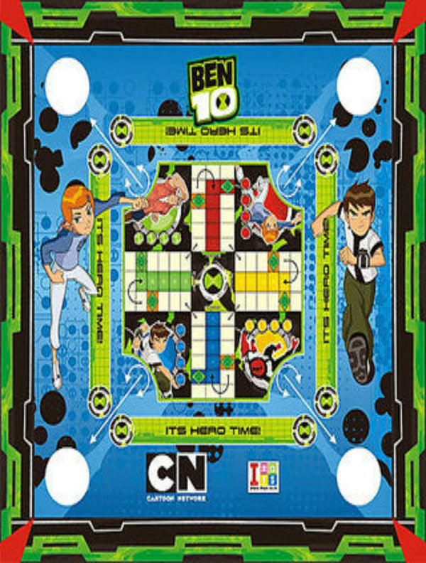 Ben 10 Carrom Board with Ludo Game