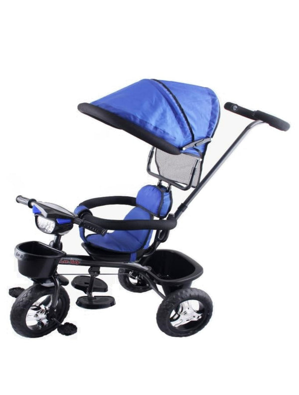 Musical Tricycle With Parental Handle & Canopy (BLUE)