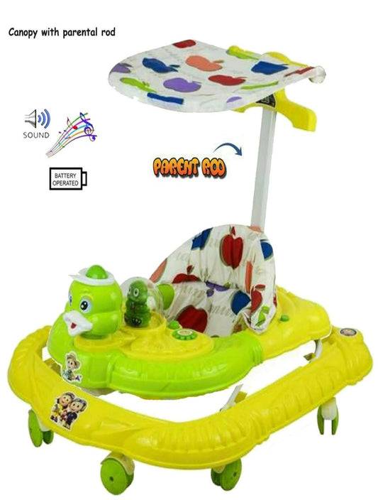 Musical Height Adjustable Ducky Walker With Hood & Parental Handle