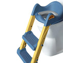 English Potty Toilet Seat with Step Stool Ladder for Kids Children Baby Toddler,Training Toilet Seat for Boy and Girl, Adjustable Foldable Children Toilet Trainer with Soft PU Cushion(Blue)