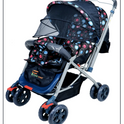 FIRSTCRAWL BABY STROLLER WITH MOSQUITO NET & REVERSIBLE HANDLE - SUNSHINE BLUE