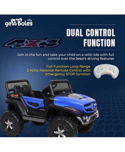 KIDS Battery Operated Ride on Jeep for Kids with Music Lights and Swing Electric Remote Control Ride on Jeep - Blue
