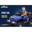 KIDS Battery Operated Ride on Jeep for Kids with Music Lights and Swing Electric Remote Control Ride on Jeep - Blue