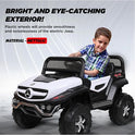 GetBest Battery Operated Ride on Jeep for Kids with Music Lights and Swing Electric Remote Control Ride on Jeep - White
