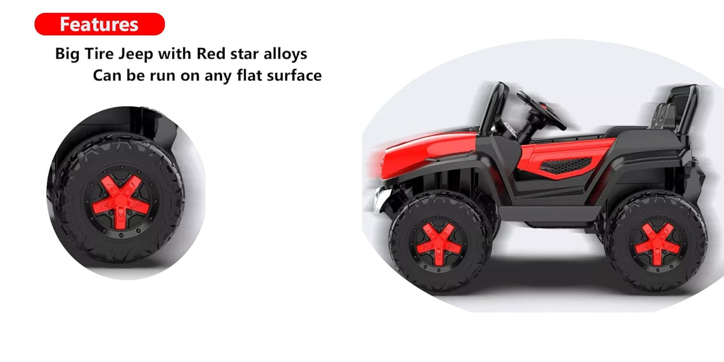 GettBoles 2288 Battery Operated Ride on Jeep for Kids with Music, Lights and Swing- Electric Remote Control Ride on Jeep for Children to Drive of Age 1 to 6 Years, White