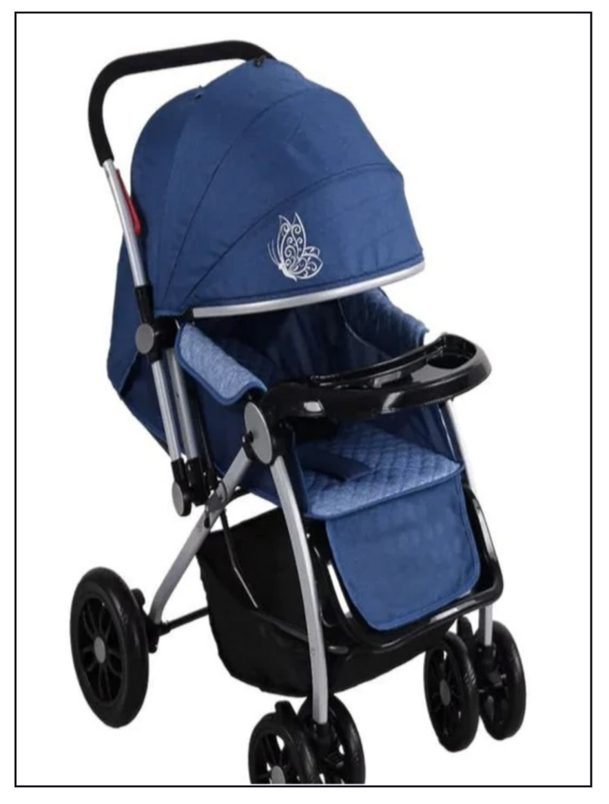 Foldable Stroller Carriage Luxury Baby Stroller Baby Stroller BLUE