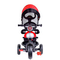 Luusa R9 Power 500 Tricycle for Kids with Hood and Parent Handle Black-Red