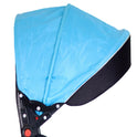 Luusa R9 Power 500 Tricycle for Kids with Hood and Parent Handle Black-Blue