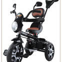 Musical Tricycle with Parental Push Handle & Leather Seat
