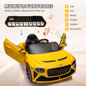 12V Ride on Car, Licensed Bentley Bacalar Kids Electric Car w/Parent Remote Control, 3 Speeds, Scissor Doors, Music, LED, Kids Cars to Drive Gift for Boys Girls, Yellow