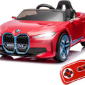 BMW-12V Kids Ride on Car Licensed I4 Kids Electric Vehicle Toy with Remote Control, Music, Bluetooth, LED Light,  with speed and Suspension (Red)