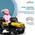 GetBest Battery Operated Ride on Jeep for Kids with Music Lights and Swing Electric Remote Control Ride on Jeep - Yellow