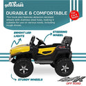 GetBest Battery Operated Ride on Jeep for Kids with Music Lights and Swing Electric Remote Control Ride on Jeep - Yellow