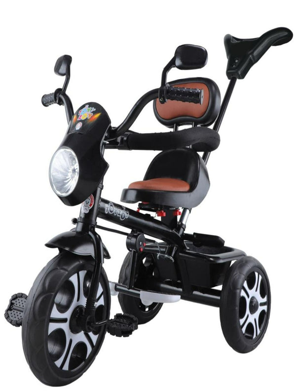 Musical Tricycle with Parental Push Handle & Leather Seat
