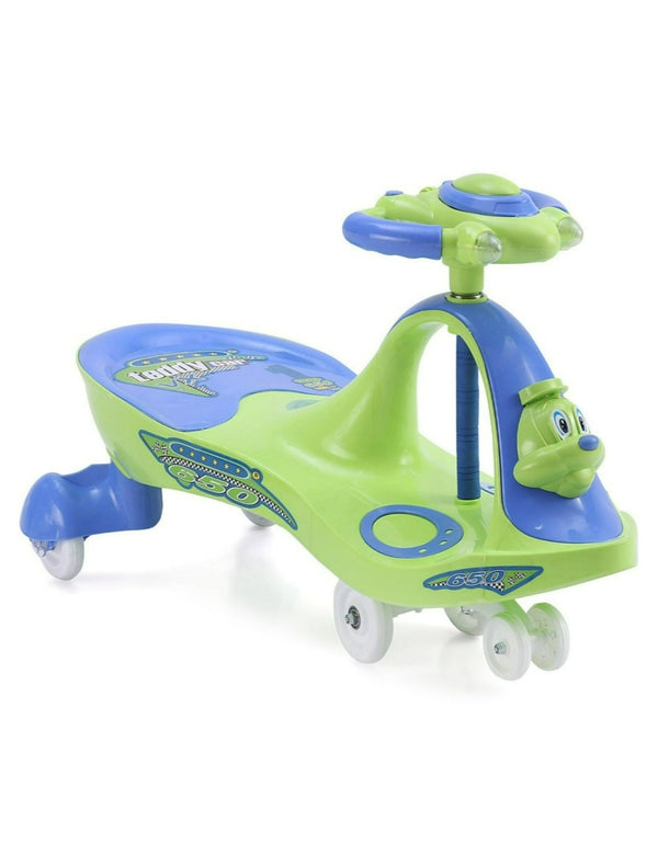 Musical Baby Swing Car With Teddy Face (Green)