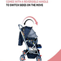 Firstcrawl Baby Stroller With Mosquito Net & Reversible Handle - Galaxy Black