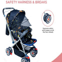 Firstcrawl Baby Stroller With Mosquito Net & Reversible Handle - Galaxy Black