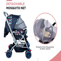 FIRSTCRAWL BABY STROLLER WITH MOSQUITO NET & REVERSIBLE HANDLE - SUNSHINE BLUE