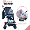 FIRSTCRAWL BABY STROLLER WITH MOSQUITO NET & REVERSIBLE HANDLE - GALAXY BLACK