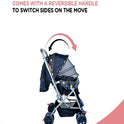 FIRSTCRAWL BABY STROLLER WITH MOSQUITO NET & REVERSIBLE HANDLE - GALAXY BLACK