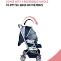 Firstcrawl Baby Stroller With Mosquito Net & Reversible Handle - GrAy Bunny