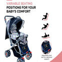 Firstcrawl Baby Stroller With Mosquito Net & Reversible Handle - GrAy Bunny