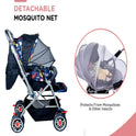 Firstcrawl Baby Stroller With Mosquito Net & Reversible Handle - Navy Blue