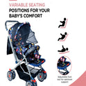 Firstcrawl Baby Stroller With Mosquito Net & Reversible Handle - Navy Blue